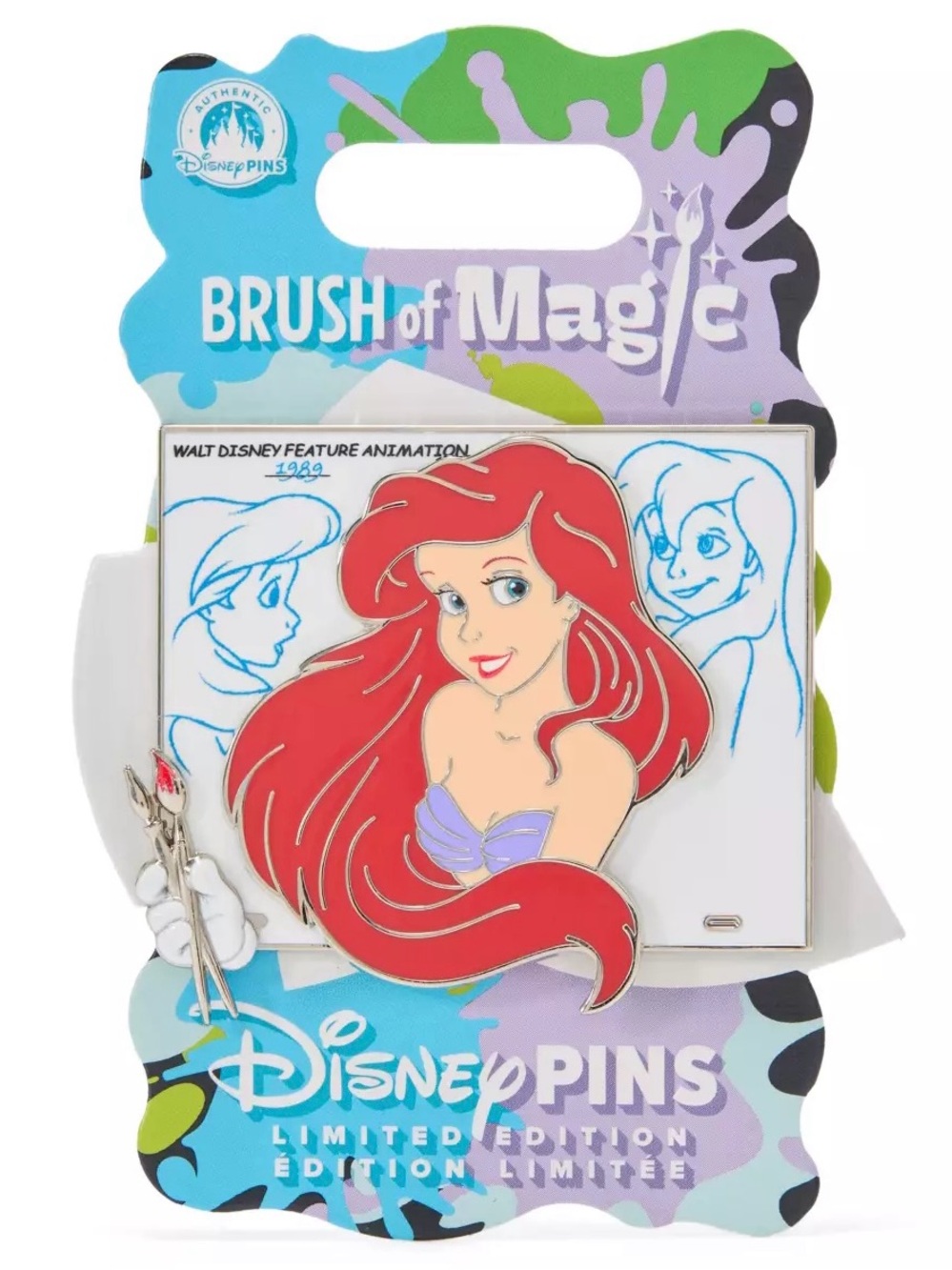 Disney Brush of Magic Pin The Little Mermaid Ariel LE 3750